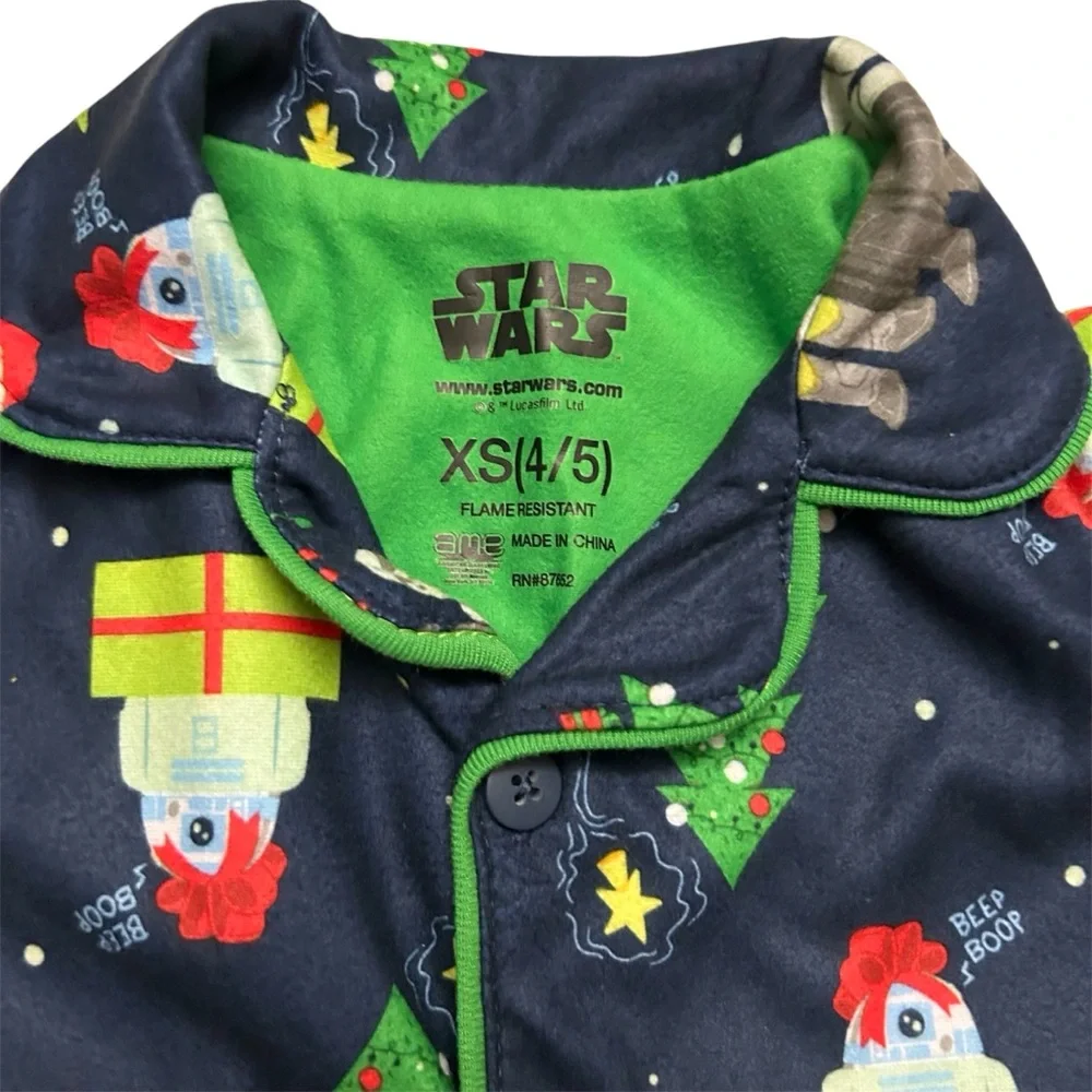 🆕Star Wars Christmas Choir Winter Holiday Flannel Boys Pajamas Set Size XS 4/5